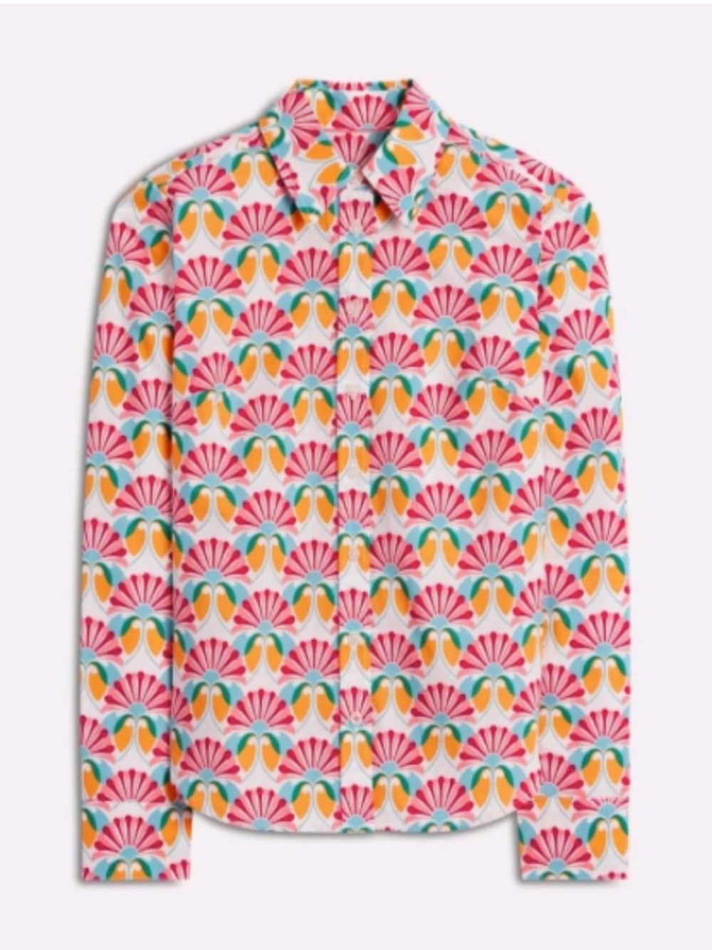 BODEN Sienna Cotton Shirt - Ivory / Daisy Bloom Geo - Size 6R - NWT!